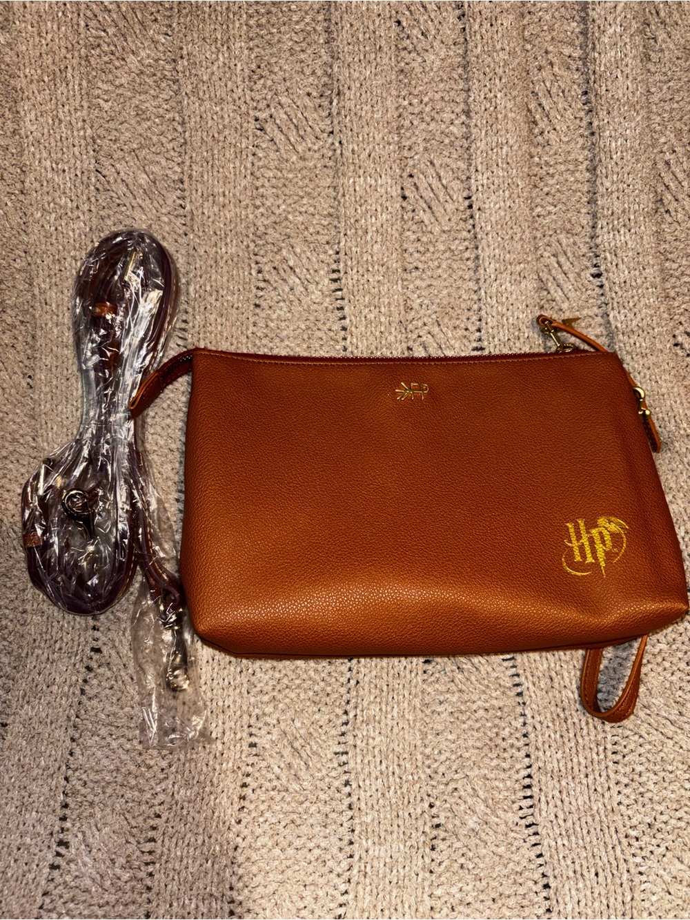 Harry Potter x Freshly Picked Cognac Crossbody Wristlet Bag NWOT